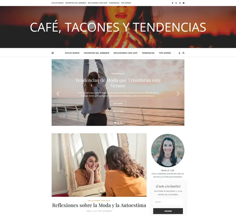 página web de blog personal en wordpress